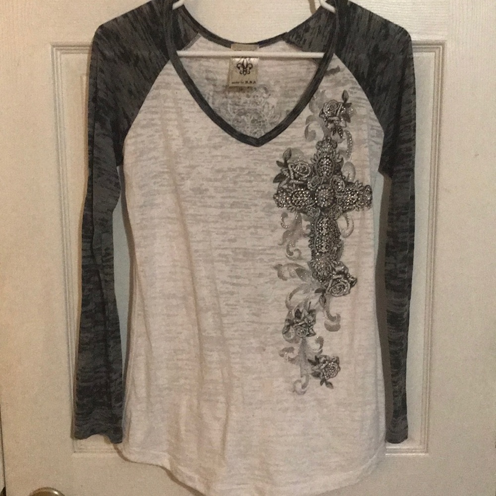 Vocal long sleeve baseball bling tee